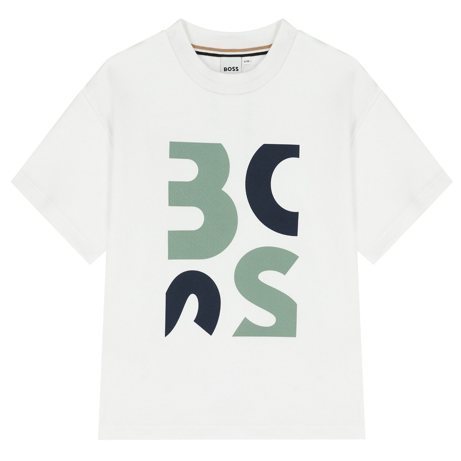 Boys White Logo T-Shirt, 1, hi-res
