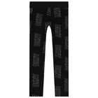Girls Black Logo Leggings, 1, hi-res