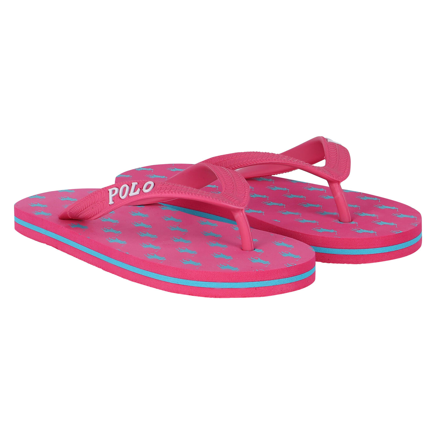 Girls Pink Logo Flip Flops, 1, hi-res