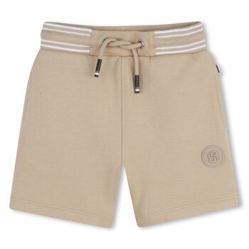 Younger Boys Beige Logo Shorts