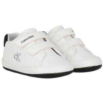 White Logo Baby Pre Walker Shoes