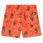 Boys Orange Logo Swim Shorts, 1, hi-res