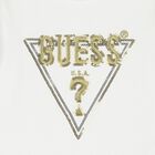 Girls White Logo Long Sleeve Top, 1, hi-res