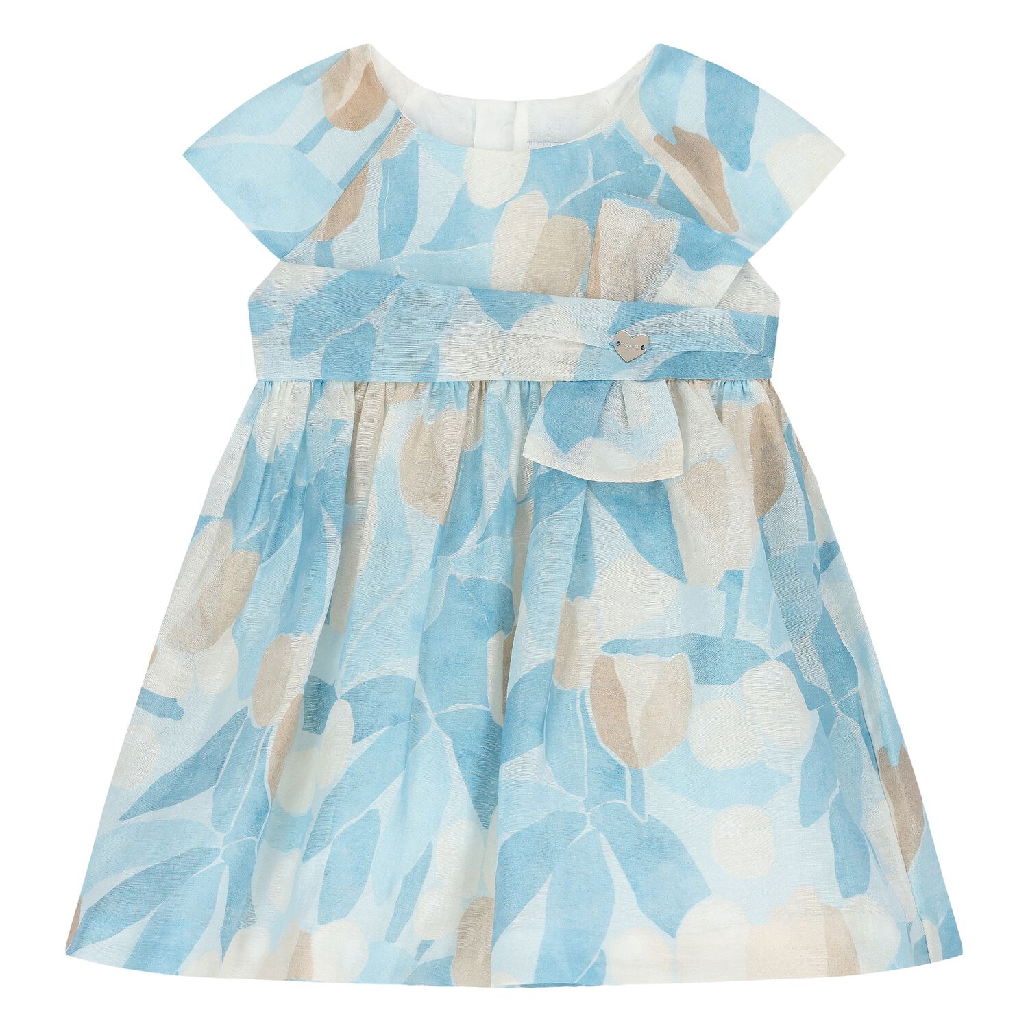 Younger Girls Ivory & Blue Floral Dress, 1, hi-res image number null