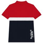 Boys Red & Navy Blue Logo Polo Shirt, 2, hi-res