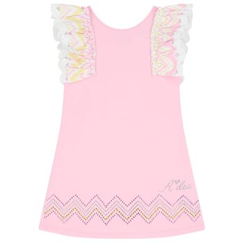 Girls Pink Bow Dress