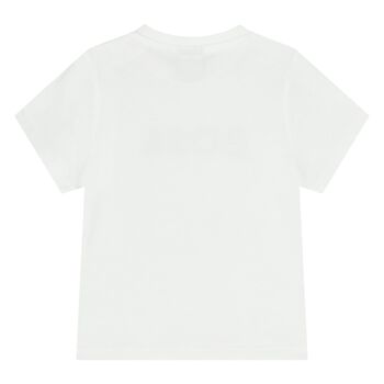 Younger Boys White Logo T-Shirt