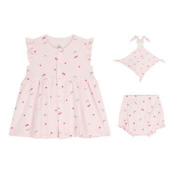 Baby Girls Pink Strawberry Dress Set