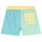 Boys Green & Yellow Striped Swim Shorts, 1, hi-res