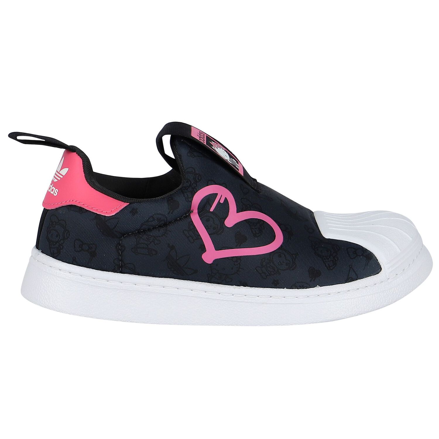 Girls Black & Pink Superstar 360 Trainers, 1, hi-res