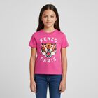 Girls Pink Tiger Logo T-Shirt, 2, hi-res