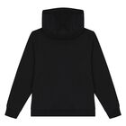 Boys Black Logo Hooded Zip Up Top, 1, hi-res