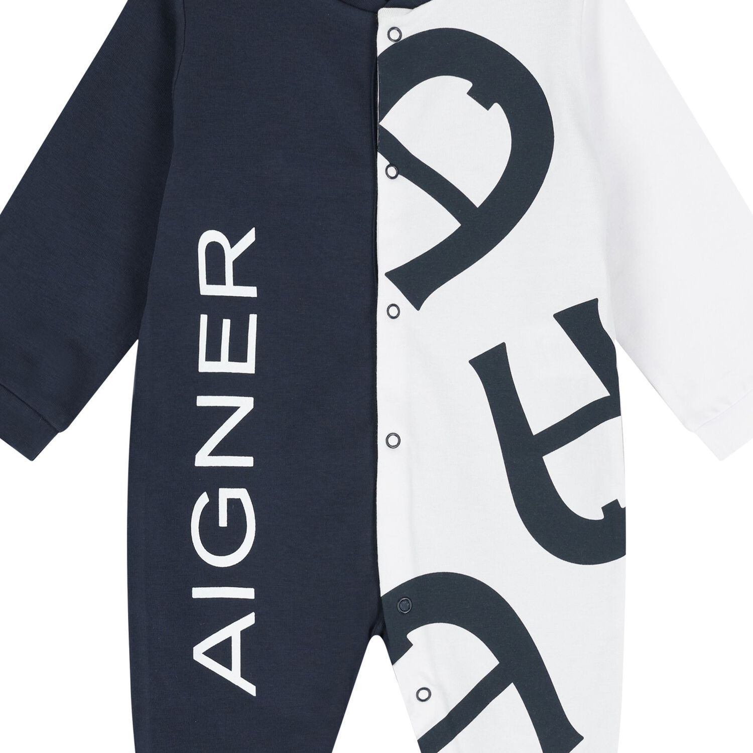 Boys Navy Blue & White Logo Babygrow, Hat & Bib Gift Set, 1, hi-res