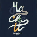 Boys Navy Logo Long Sleeve Top, 1, hi-res