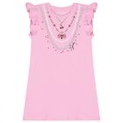 Girls Pink Necklace Dress, 1, hi-res