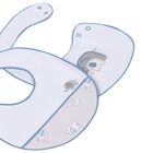Baby Boys White & Blue Bibs ( 2 Pack ), 2, hi-res