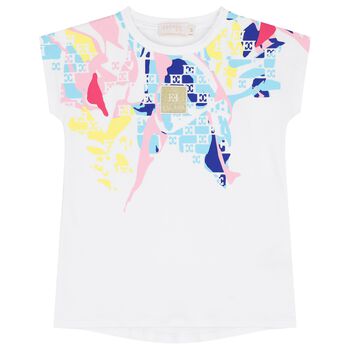 Girls White Logo T-Shirt