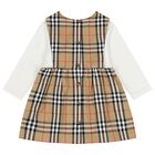 Baby Girls Beige & White Dress Set, 1, hi-res