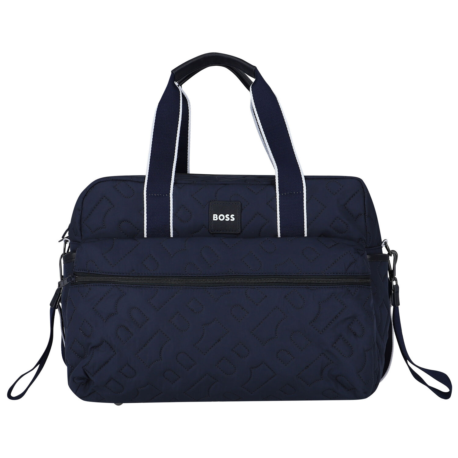 Navy Blue Logo Quilted Baby Changing Bag, 1, hi-res