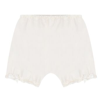 Baby Girls Ivory Bow Shorts