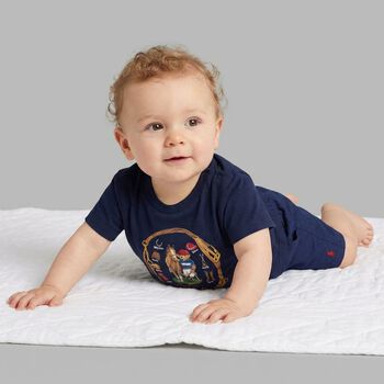 Baby Boys Navy Blue Polo Bear T-Shirt