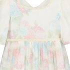 Girls Ivory Floral Chiffon Dress, 1, hi-res