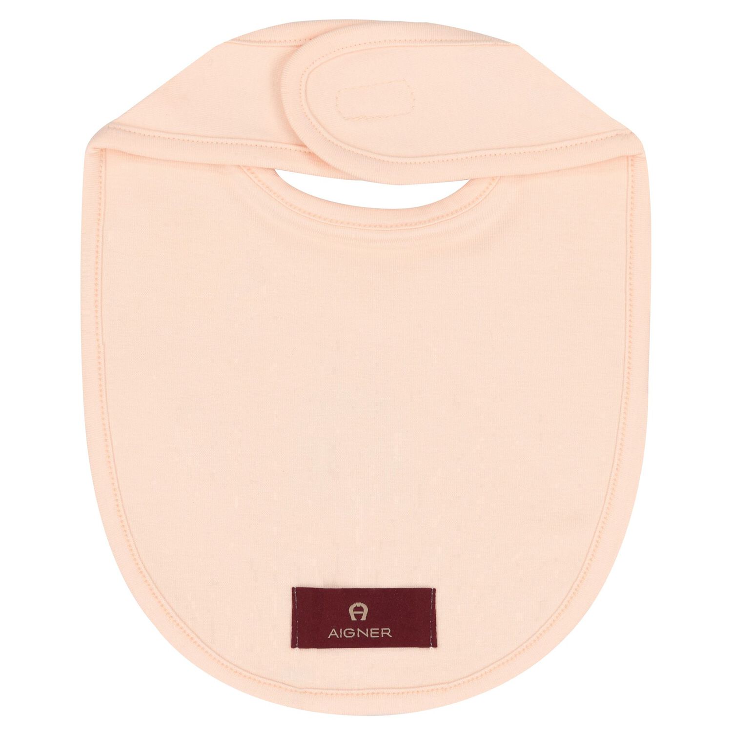 Peach Teddy Bear Logo Baby Bib, 3, hi-res