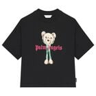 Boys Black Teddy Bear Logo T-Shirt, 2, hi-res