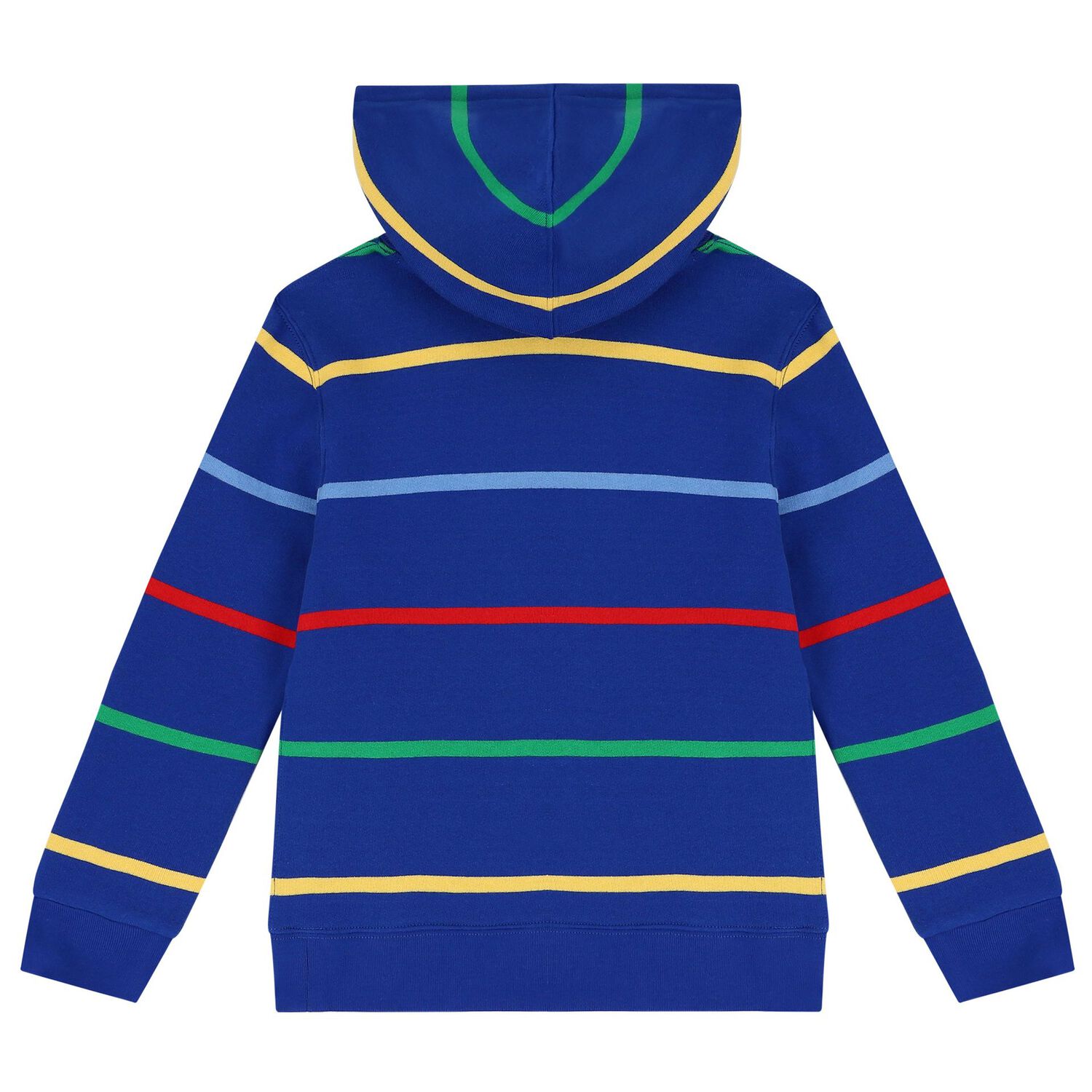 Boys Blue Logo Striped Hooded Top, 1, hi-res image number null