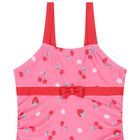 Girls Pink & Red Bow Swimsuit, 1, hi-res