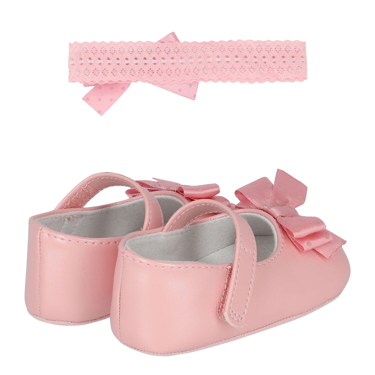 Baby Girls Pink Bow Pre Walker Shoes Set, 1, hi-res