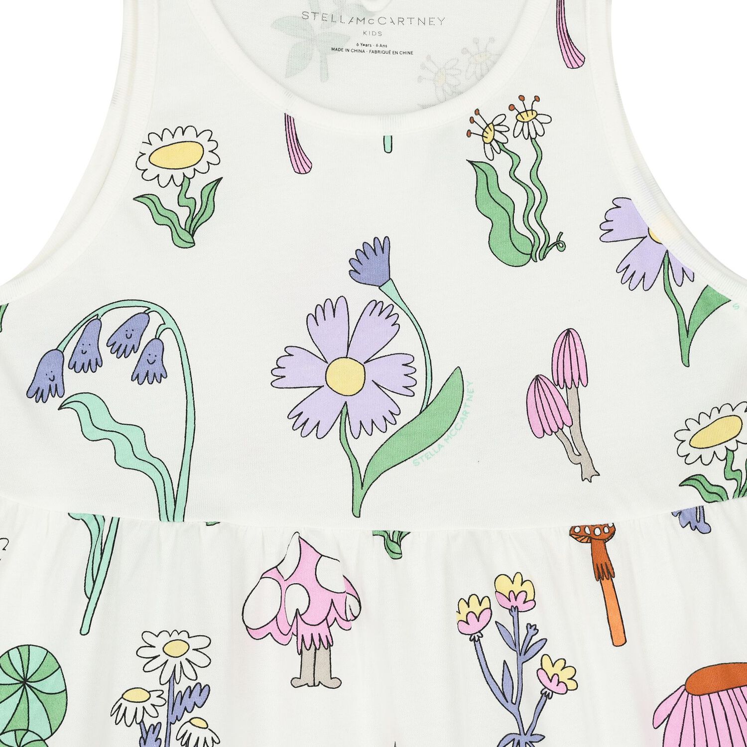 Girls Ivory Flower Dress, 1, hi-res