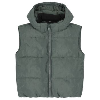 Boys Green Logo Gilet