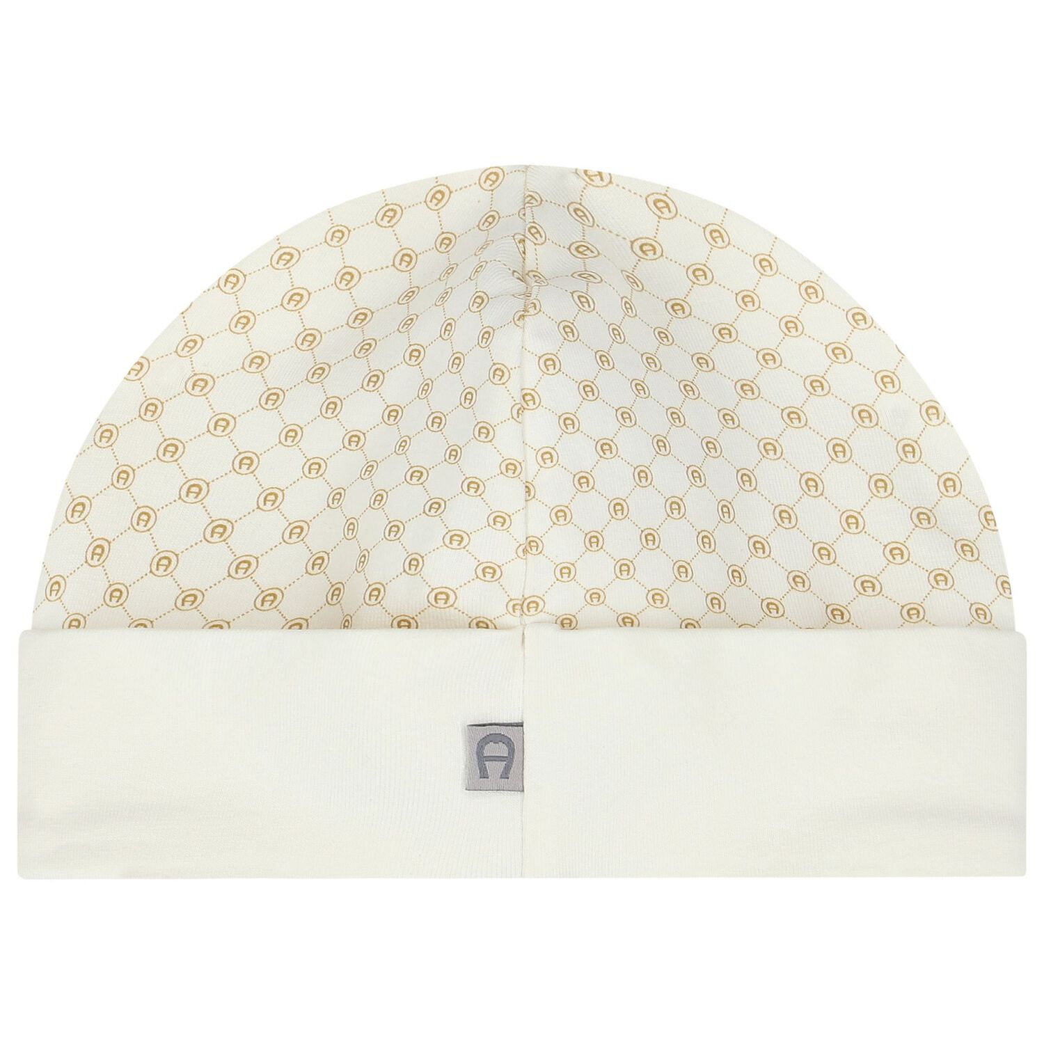 Ivory & Gold Logo Baby Hat, 1, hi-res