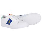 Boys White Logo Trainers, 1, hi-res