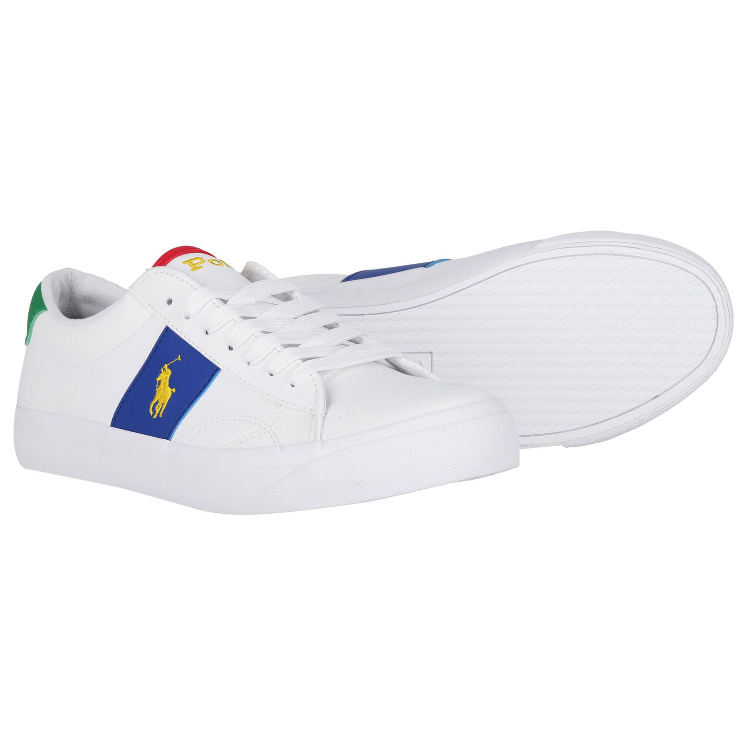 Boys White Logo Trainers, 1, hi-res