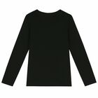 Girls Black Logo Top , 1, hi-res