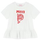 Girls White Logo T-Shirt, 1, hi-res