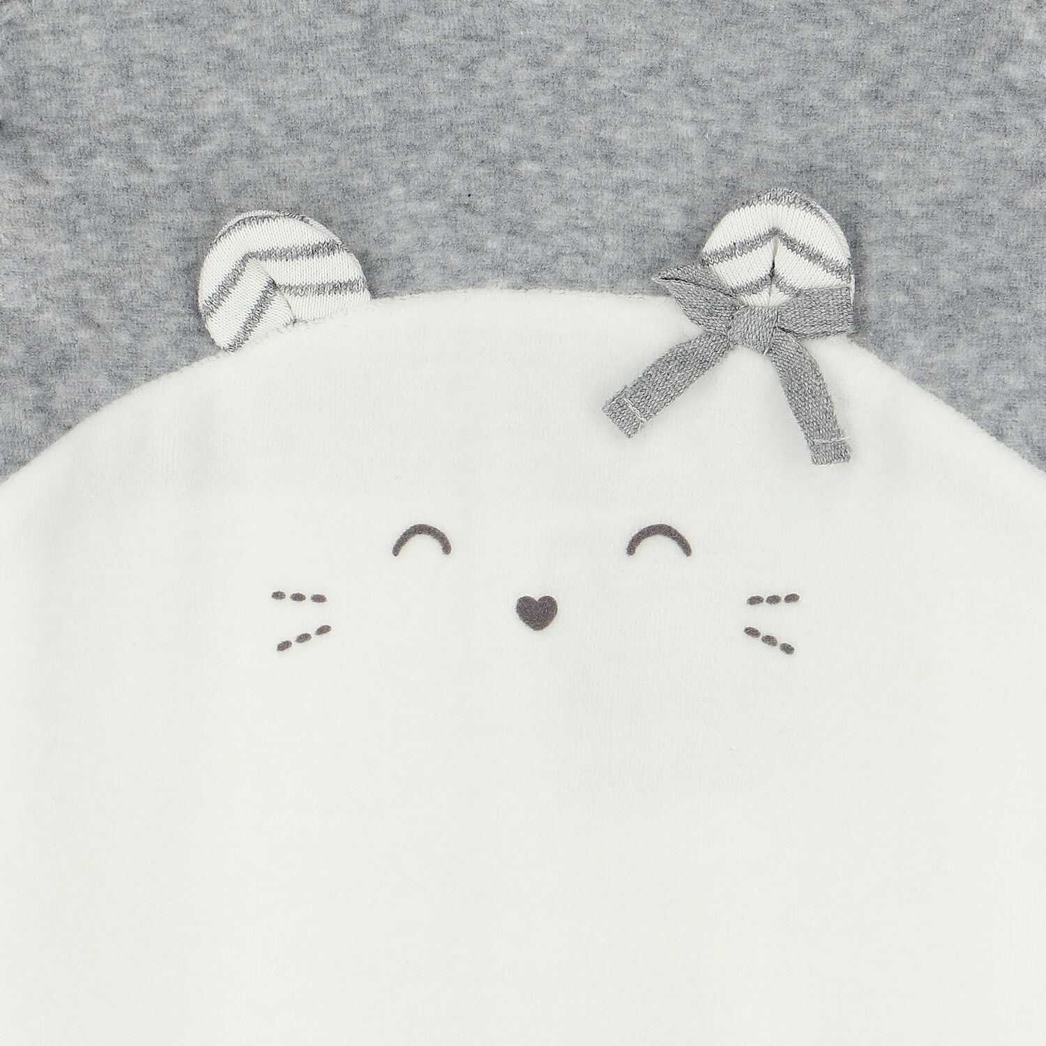 Baby Girls Grey & White Cat Babygrow, 2, hi-res