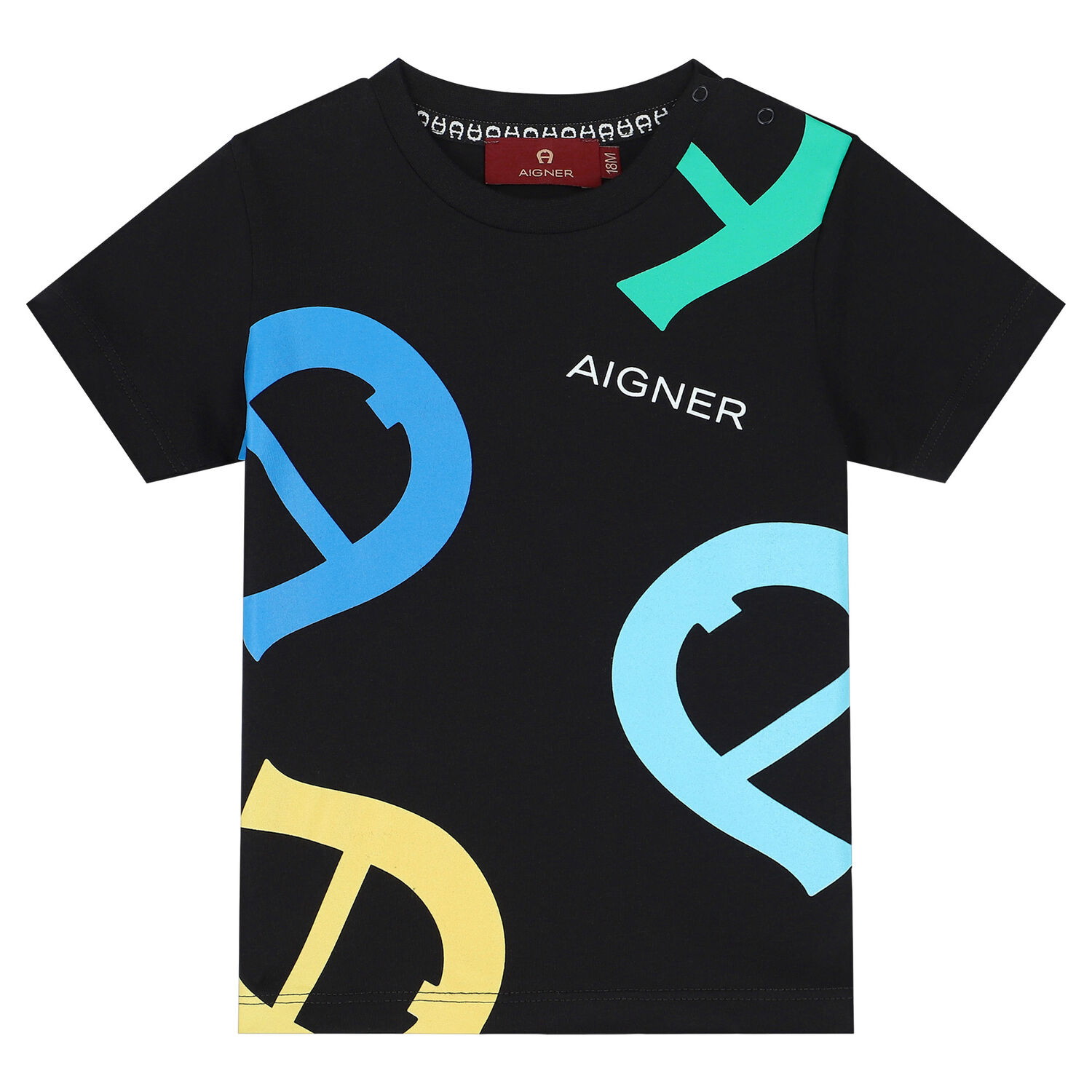 Younger Boys Black Logo T-Shirt, 1, hi-res