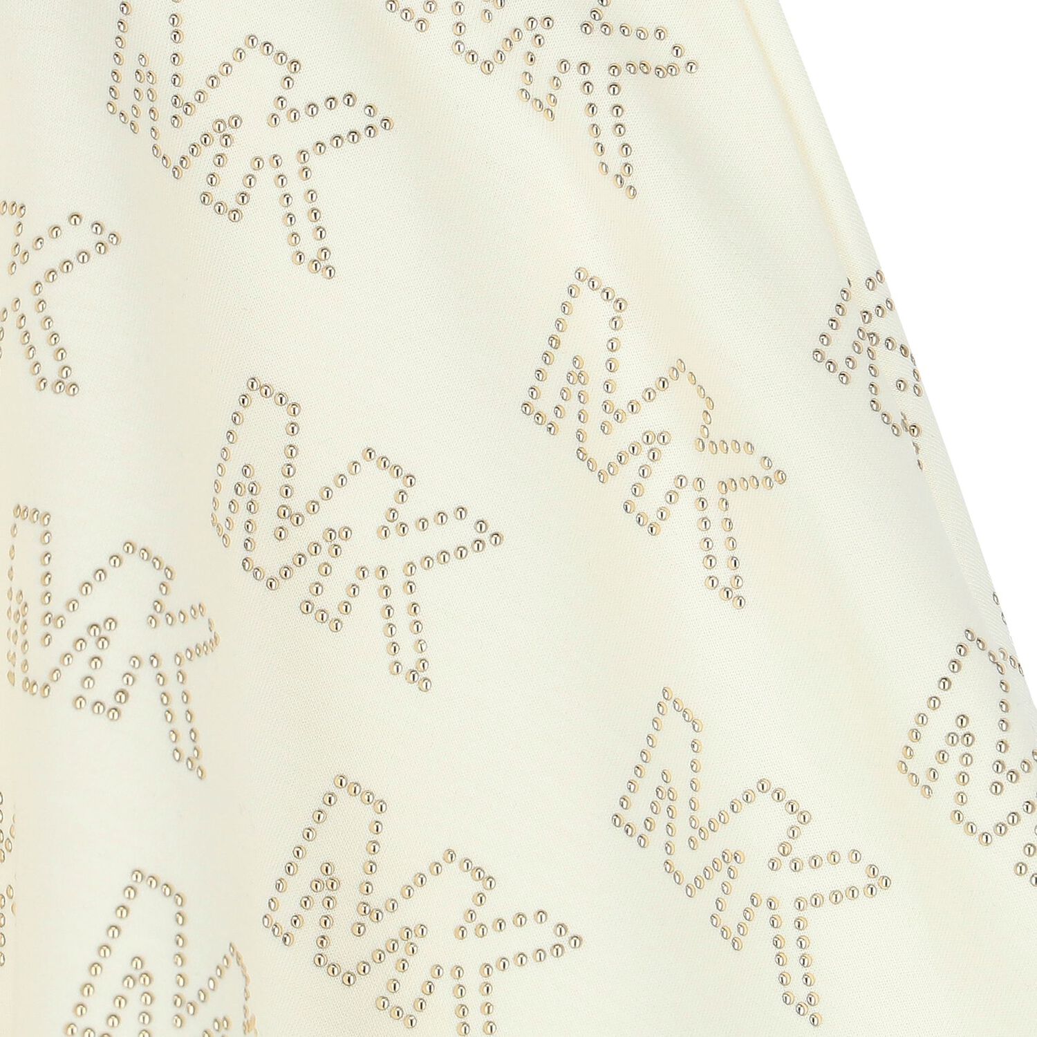 Girls Ivory & Gold Studded Logo Skirt, 1, hi-res image number null