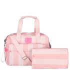 Pink Logo Striped Baby Changing Bag, 1, hi-res