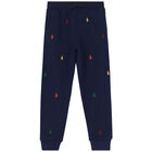Boys Navy Logo Joggers, 1, hi-res