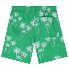 Boys Green Palm Tree Shorts, 1, hi-res
