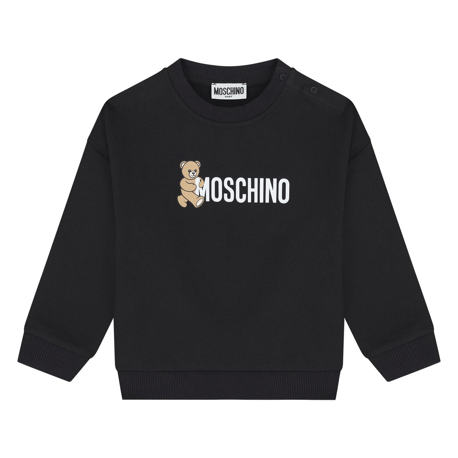 Moschino Younger Black Teddy Bear Logo Sweatshirt Junior