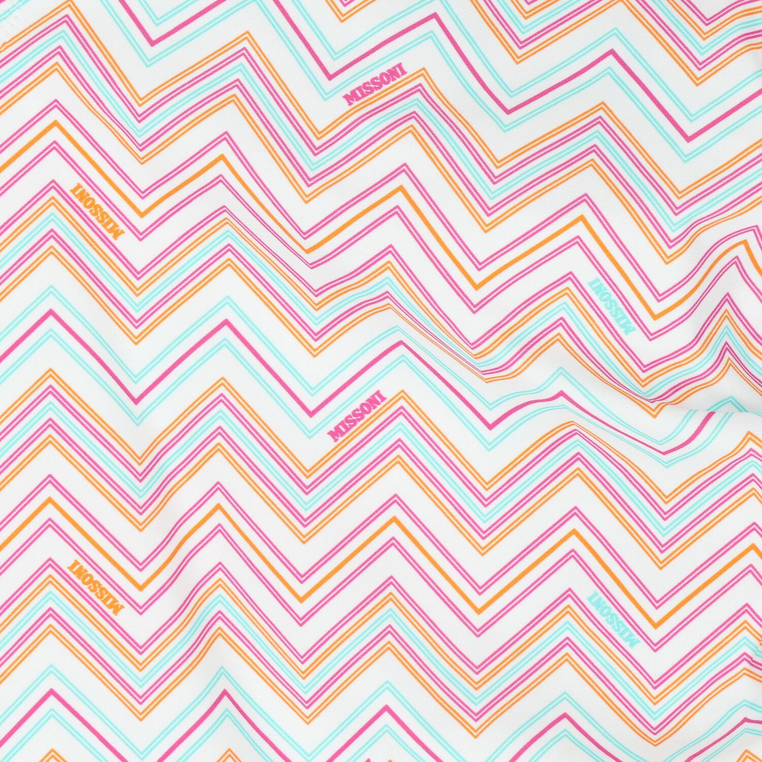 Girls White Zig Zag Swimsuit, 1, hi-res