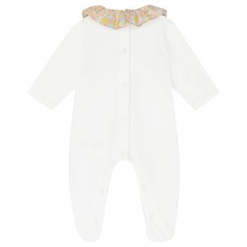 Girls White Liberty Babygrow