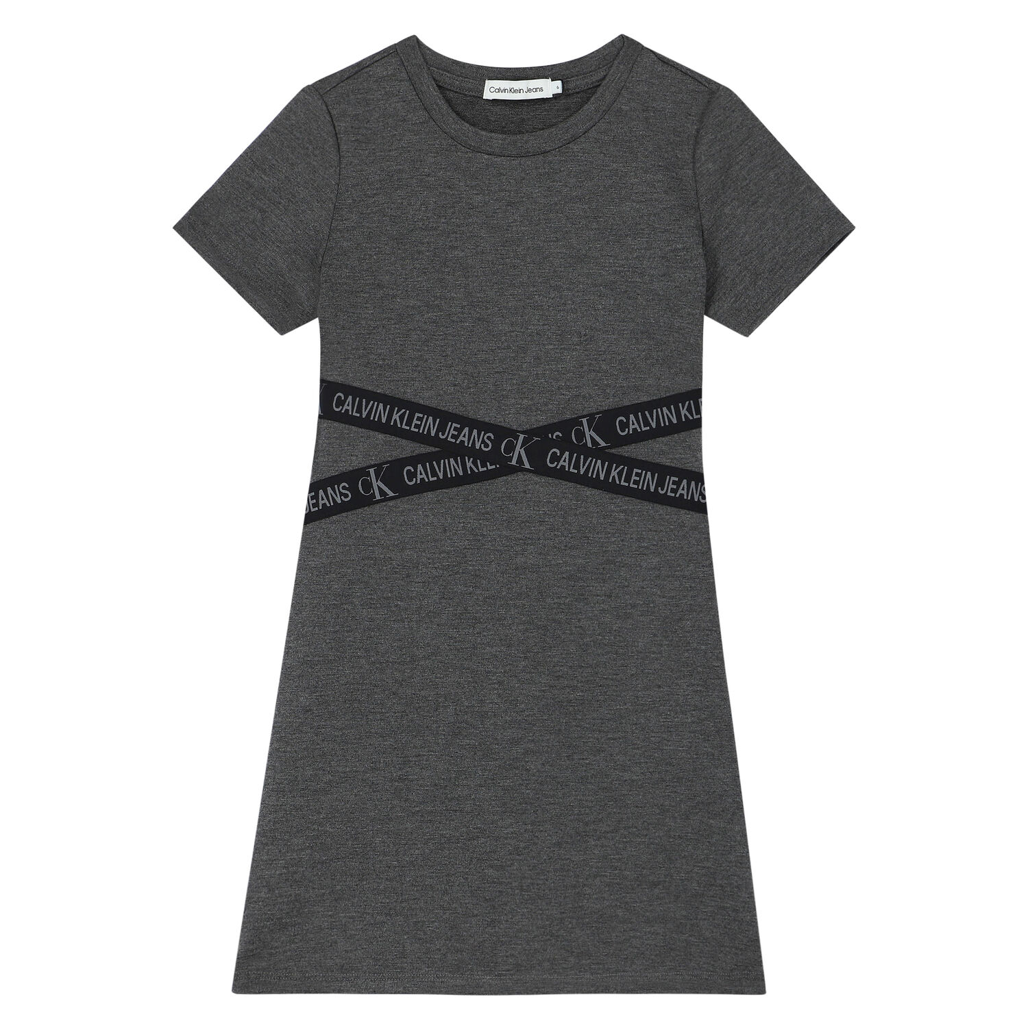 Girls Grey Logo Dress, 2, hi-res image number null