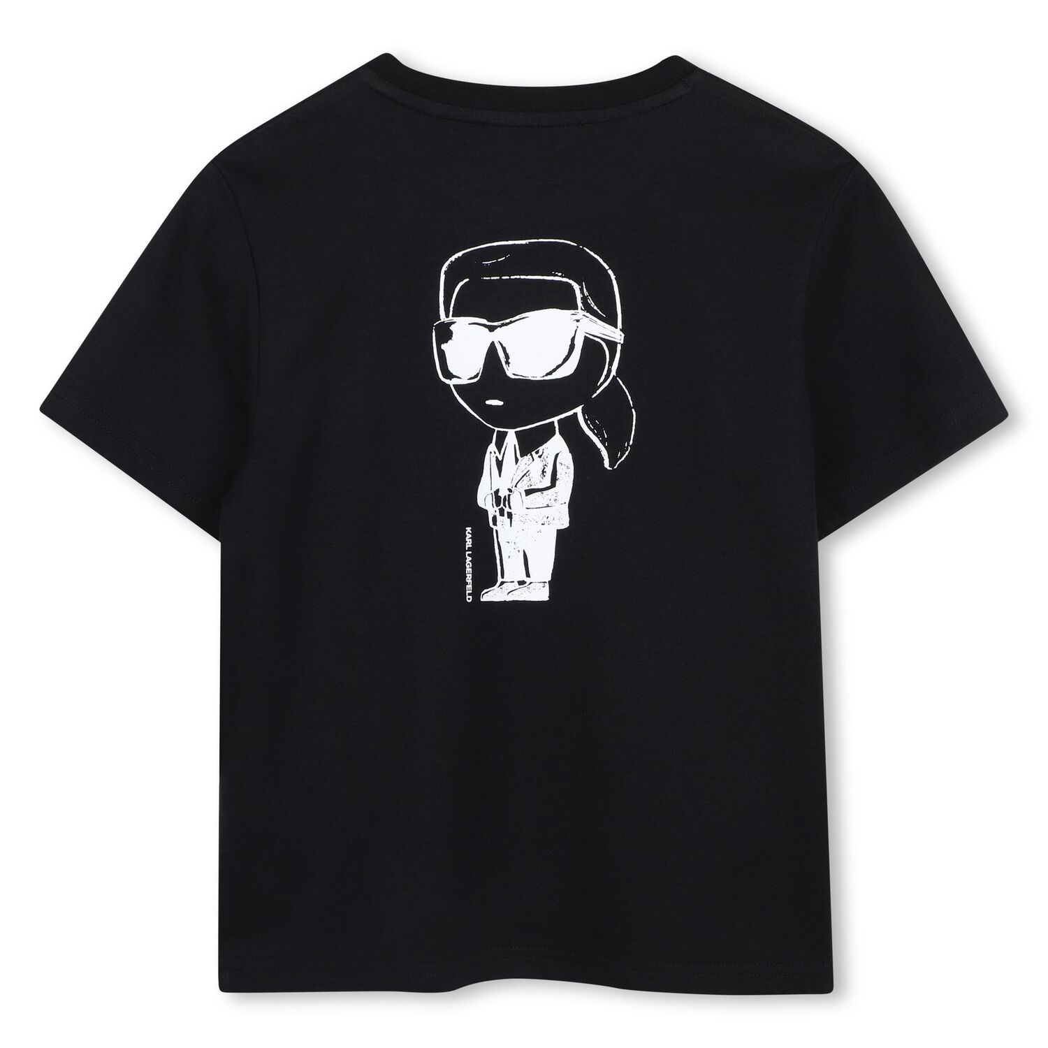 Boys Mini Me Black Ikonik Karl T-Shirt, 1, hi-res