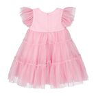 Younger Girls Pink Glittery Tulle Dress, 1, hi-res